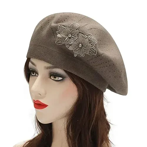 ZLYC Womens French Beret hat, Reversible Solid Color CasModazoneere Mosaic Warm Beret Cap for Girls - 2