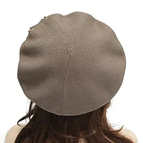 ZLYC Womens French Beret hat, Reversible Solid Color CasModazoneere Mosaic Warm Beret Cap for Girls - 3