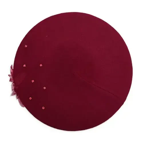 ZLYC Womens French Beret hat, Reversible Solid Color CasModazoneere Mosaic Warm Beret Cap for Girls - 5