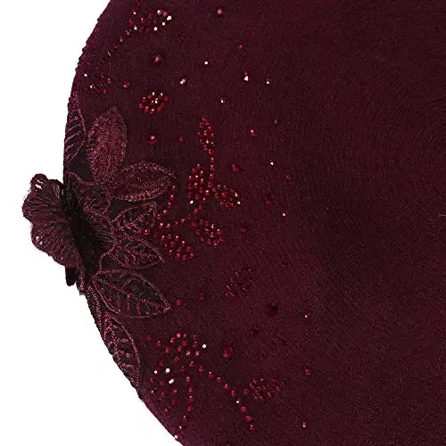 ZLYC Womens French Beret hat, Reversible Solid Color CasModazoneere Mosaic Warm Beret Cap for Girls - 6
