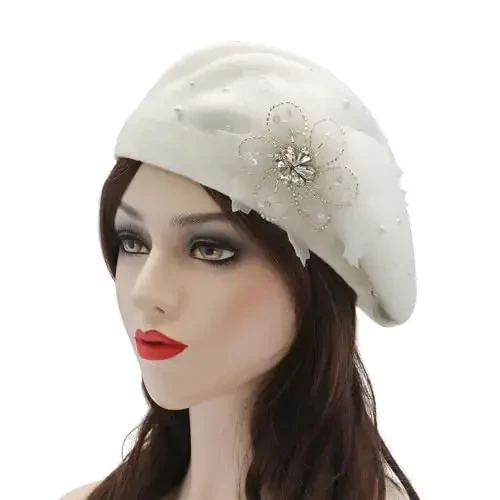 ZLYC Womens French Beret hat, Reversible Solid Color CasModazoneere Mosaic Warm Beret Cap for Girls - ZLYC (1)