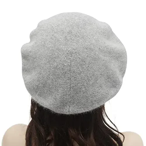 ZLYC Womens French Beret hat, Reversible Solid Color CasModazoneere Mosaic Warm Beret Cap for Girls - 3