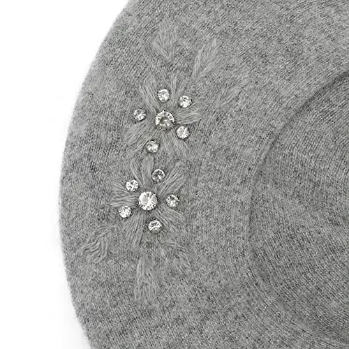 ZLYC Womens French Beret hat, Reversible Solid Color CasModazoneere Mosaic Warm Beret Cap for Girls - 6