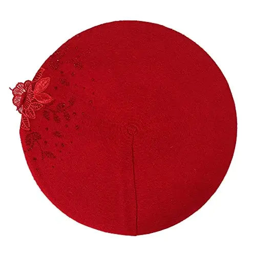 ZLYC Womens French Beret hat, Reversible Solid Color Mosaic Warm Beret Cap for Girls - 12