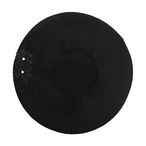 ZLYC Womens French Beret hat, Reversible Solid Color Mosaic Warm Beret Cap for Girls - 5