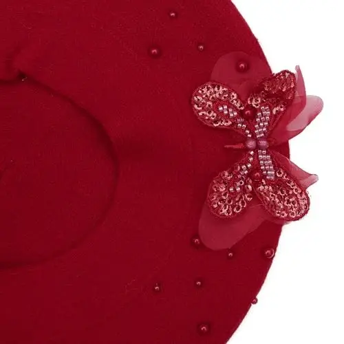 ZLYC Womens French Beret hat, Reversible Solid Color Mosaic Warm Beret Cap for Girls - 5