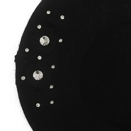 ZLYC Womens French Beret hat, Reversible Solid Color Mosaic Warm Beret Cap for Girls - 6