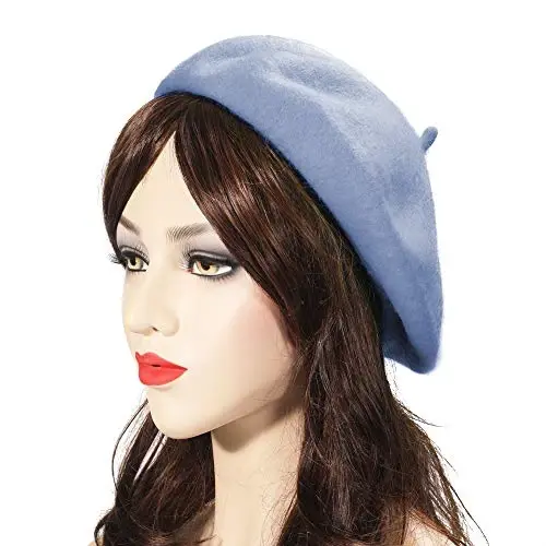 ZLYC Wool French Beret Hat Solid Color Beret Cap for Women Girls - 3