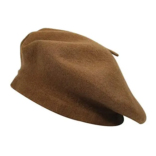 ZLYC Wool French Beret Hat Solid Color Beret Cap for Women Girls - 1