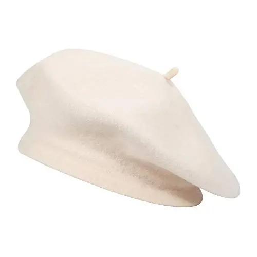 ZLYC Wool French Beret Hat Solid Color Beret Cap for Women Girls 