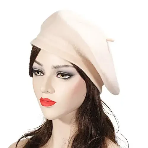 ZLYC Wool French Beret Hat Solid Color Beret Cap for Women Girls - 2