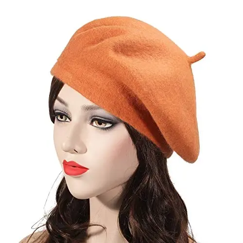 ZLYC Wool French Beret Hat Solid Color Beret Cap for Women Girls - 5