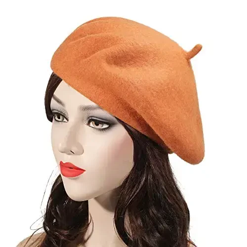 ZLYC Wool French Beret Hat Solid Color Beret Cap for Women Girls - 3