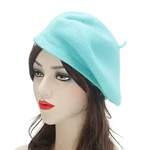 ZLYC Wool French Beret Hat Solid Color Beret Cap for Women Girls - 2
