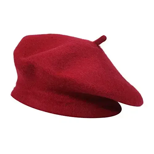 ZLYC Wool French Beret Hat Solid Color Beret Cap for Women Girls - 1