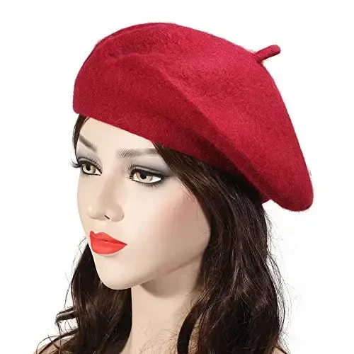 ZLYC Wool French Beret Hat Solid Color Beret Cap for Women Girls - 3