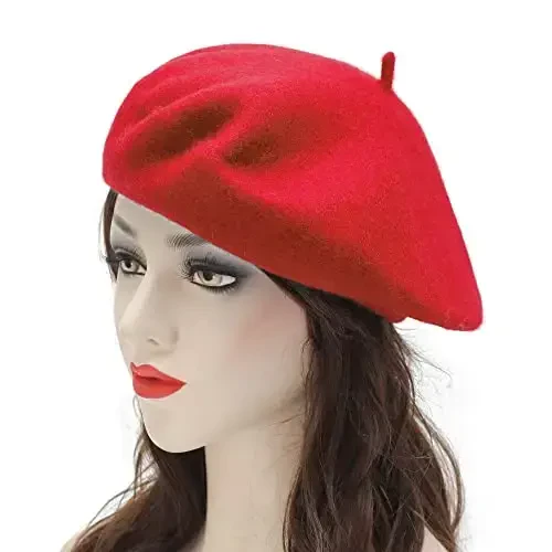 ZLYC Wool French Beret Hat Solid Color Beret Cap for Women Girls - 3