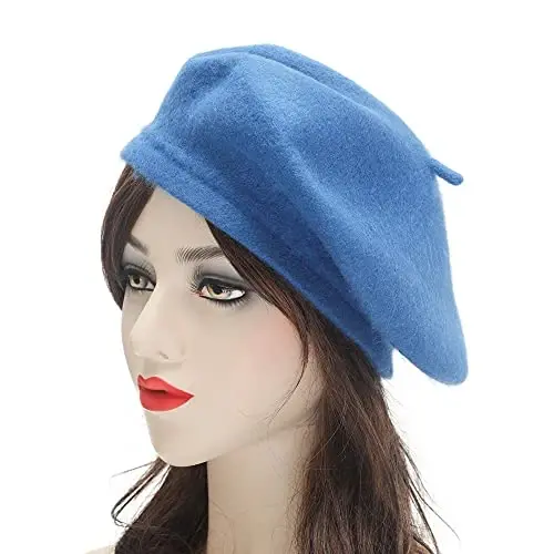 ZLYC Wool French Beret Hat Solid Color Beret Cap for Women Girls - 2