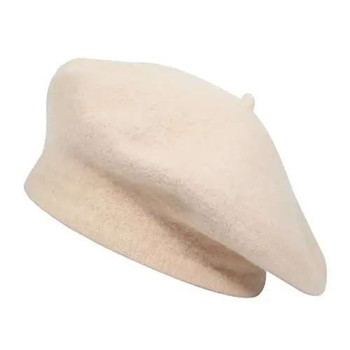 ZLYC Wool French Beret Hat Solid Color Beret Cap for Women Girls 