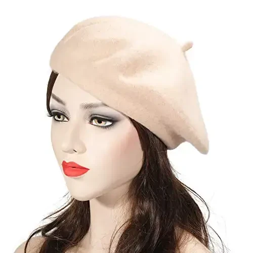 ZLYC Wool French Beret Hat Solid Color Beret Cap for Women Girls - 3