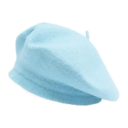 ZLYC Wool French Beret Hat Solid Color Beret Cap for Women Girls - 1