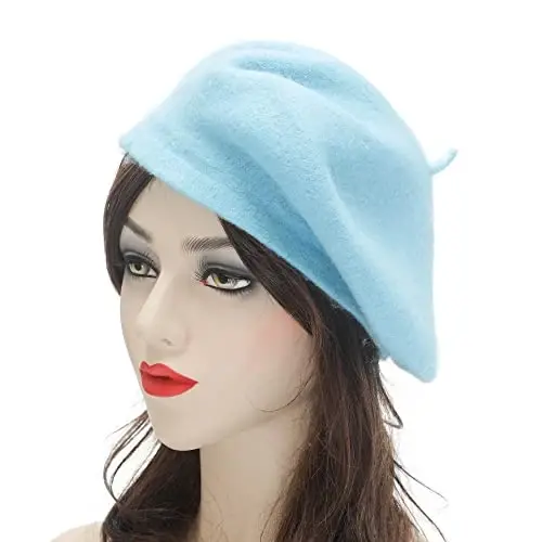ZLYC Wool French Beret Hat Solid Color Beret Cap for Women Girls - ZLYC (1)