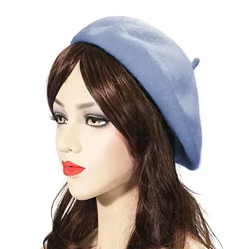 ZLYC Wool French Beret Hat Solid Color Beret Cap for Women Girls - 3