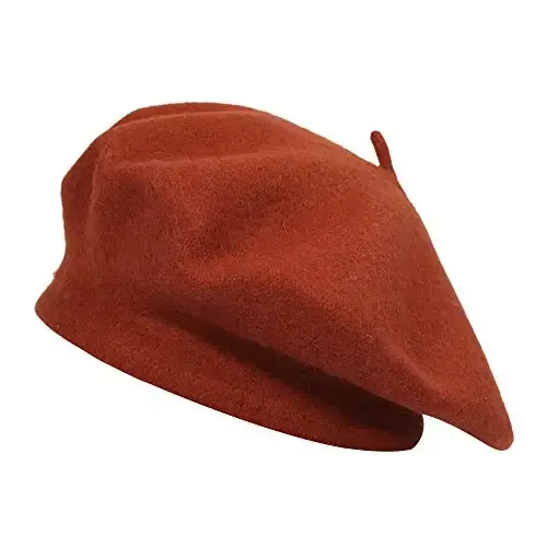 ZLYC Wool French Beret Hat Solid Color Beret Cap for Women Girls 