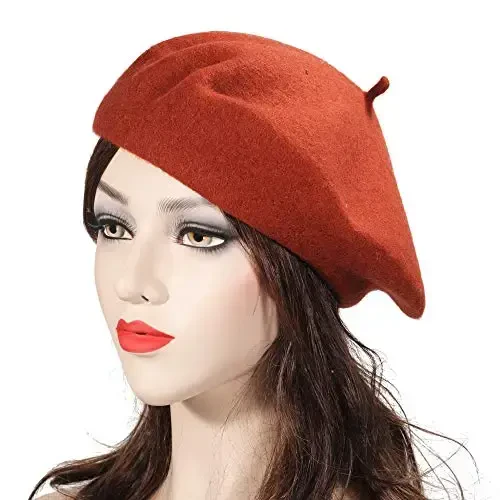 ZLYC Wool French Beret Hat Solid Color Beret Cap for Women Girls - 3