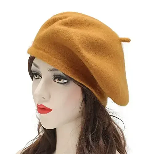 ZLYC Wool French Beret Hat Solid Color Beret Cap for Women Girls - 2
