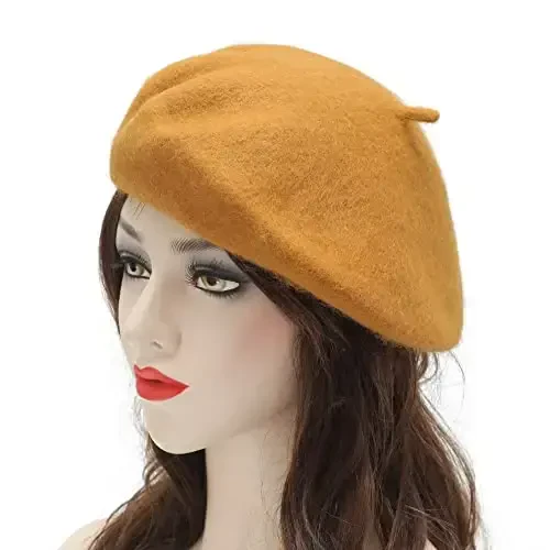 ZLYC Wool French Beret Hat Solid Color Beret Cap for Women Girls - 3