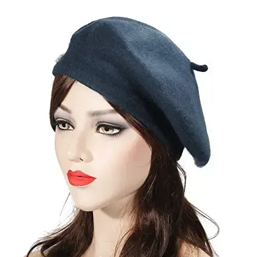 ZLYC Wool French Beret Hat Solid Color Beret Cap for Women Girls - ZLYC (1)
