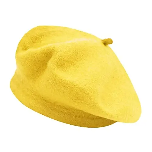 ZLYC Wool French Beret Hat Solid Color Beret Cap for Women Girls 