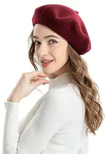 ZLYC Wool French Beret Hat Solid Color Beret Cap for Women Girls - 2