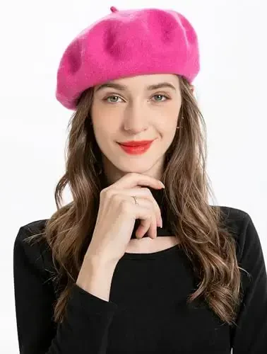 ZLYC Wool French Beret Hat Solid Color Beret Cap for Women Girls - 2