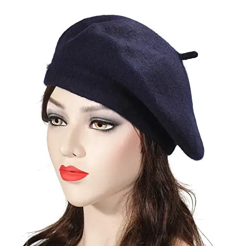ZLYC Wool French Beret Hat Solid Color Beret Cap for Women Girls - ZLYC (1)