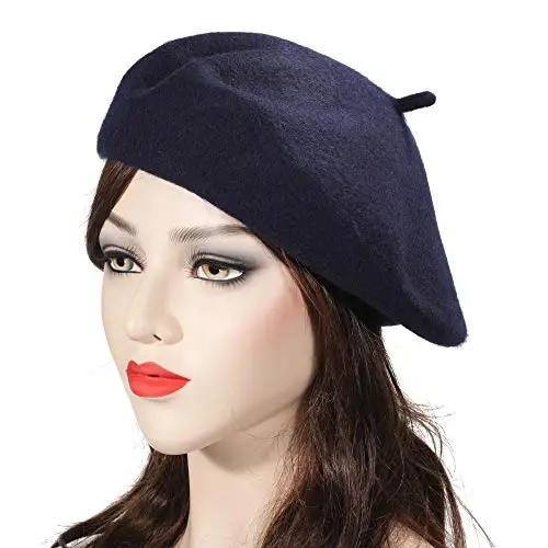 ZLYC Wool French Beret Hat Solid Color Beret Cap for Women Girls - 3