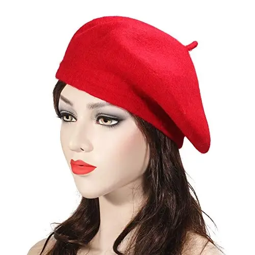 ZLYC Wool French Beret Hat Solid Color Beret Cap for Women Girls - MODAZONE (1)