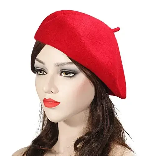 ZLYC Wool French Beret Hat Solid Color Beret Cap for Women Girls - 3