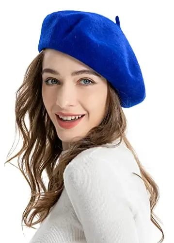 ZLYC Wool French Beret Hat Solid Color Beret Cap for Women Girls - 9