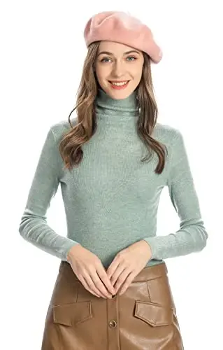 ZLYC Wool French Beret Hat Solid Color Beret Cap for Women Girls - 2