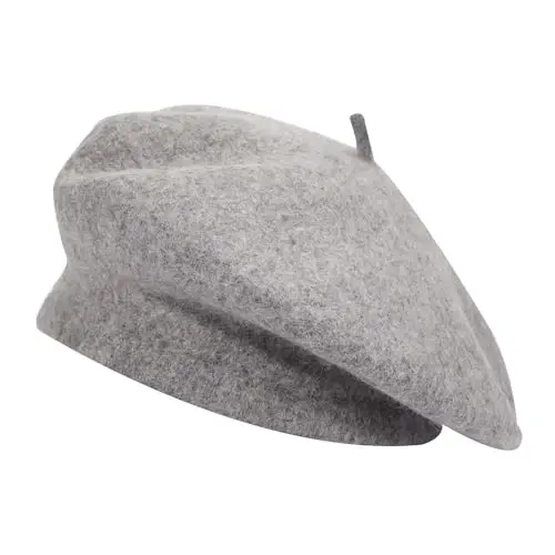 ZLYC Wool French Beret Hat Solid Color Beret Cap for Women Girls - 4