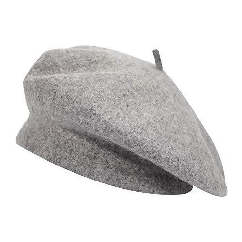 ZLYC Wool French Beret Hat Solid Color Beret Cap for Women Girls - 1