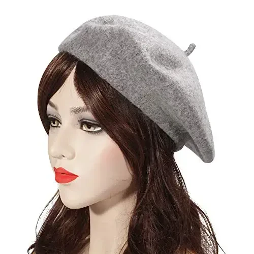 ZLYC Wool French Beret Hat Solid Color Beret Cap for Women Girls - 3