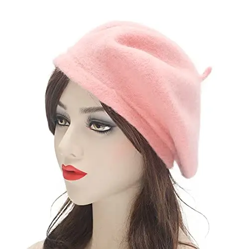 ZLYC Wool French Beret Hat Solid Color Beret Cap for Women Girls - 2