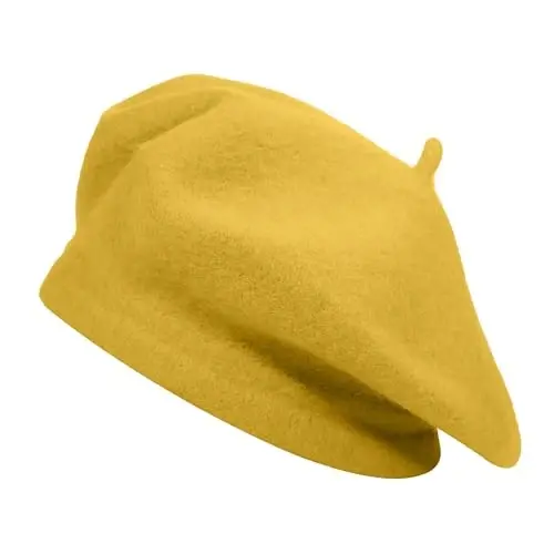 ZLYC Wool French Beret Hat Solid Color Beret Cap for Women Girls - 4