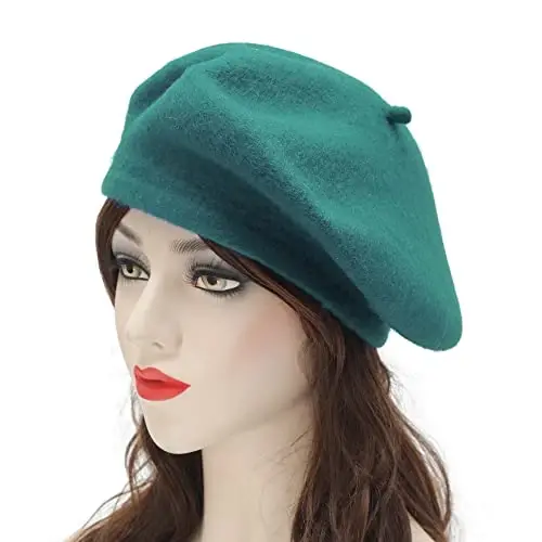 ZLYC Wool French Beret Hat Solid Color Beret Cap for Women Girls - 2