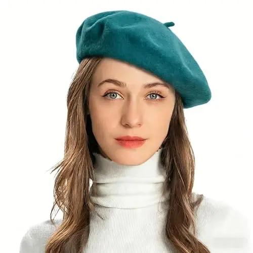 ZLYC Wool French Beret Hat Solid Color Beret Cap for Women Girls - 2