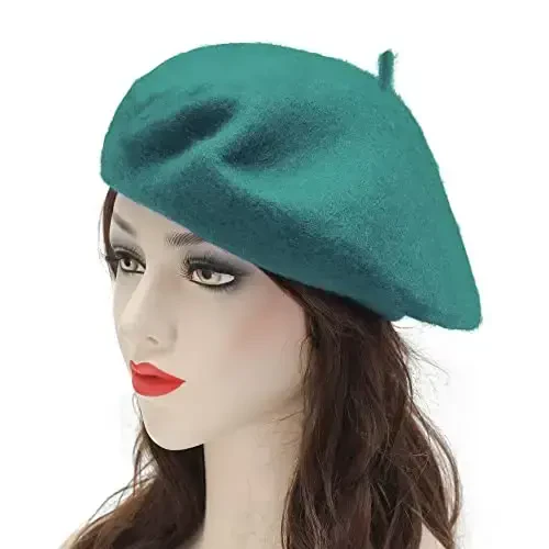 ZLYC Wool French Beret Hat Solid Color Beret Cap for Women Girls - 3