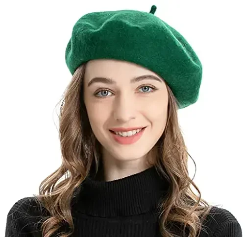 ZLYC Wool French Beret Hat Solid Color Beret Cap for Women Girls 